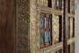 Giner y Colomer Armario 2 Puertas Madera Acacia Cerezo Detalles Azulejo Bronce Repujado 180x100x45 cm